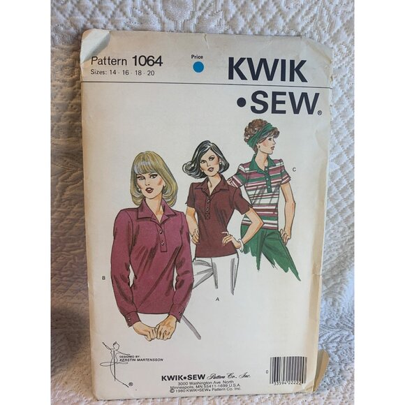 Kwik Sew Misses Top Sewing Pattern sz 14-20 1064 - uncut - Picture 11 of 11